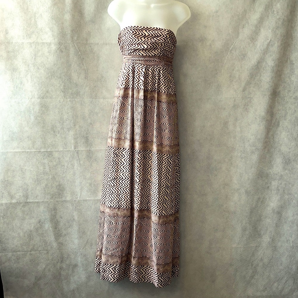 Anthropologie Esmé & Esyllte Batik Strapless Maxi Dress Size 2